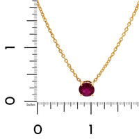 18K Yellow Gold Ruby Necklace