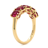 18K Yellow Gold 5 Stone Ruby Band