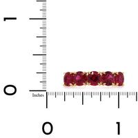 18K Yellow Gold 5 Stone Ruby Band