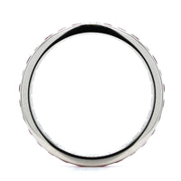 18K White Gold Channel Set Ruby and Diamond Band