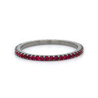 18K White Gold Shared Prong Ruby Ring