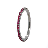 18K White Gold Shared Prong Ruby Ring