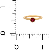 18K Yellow Gold Bezel Set Round Ruby Ring