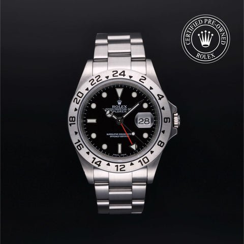 Rolex Certified Pre-Owned Explorer II in Oyster, 40 mm, Stainless Steel 16570 watch available at Long's Jewelers.