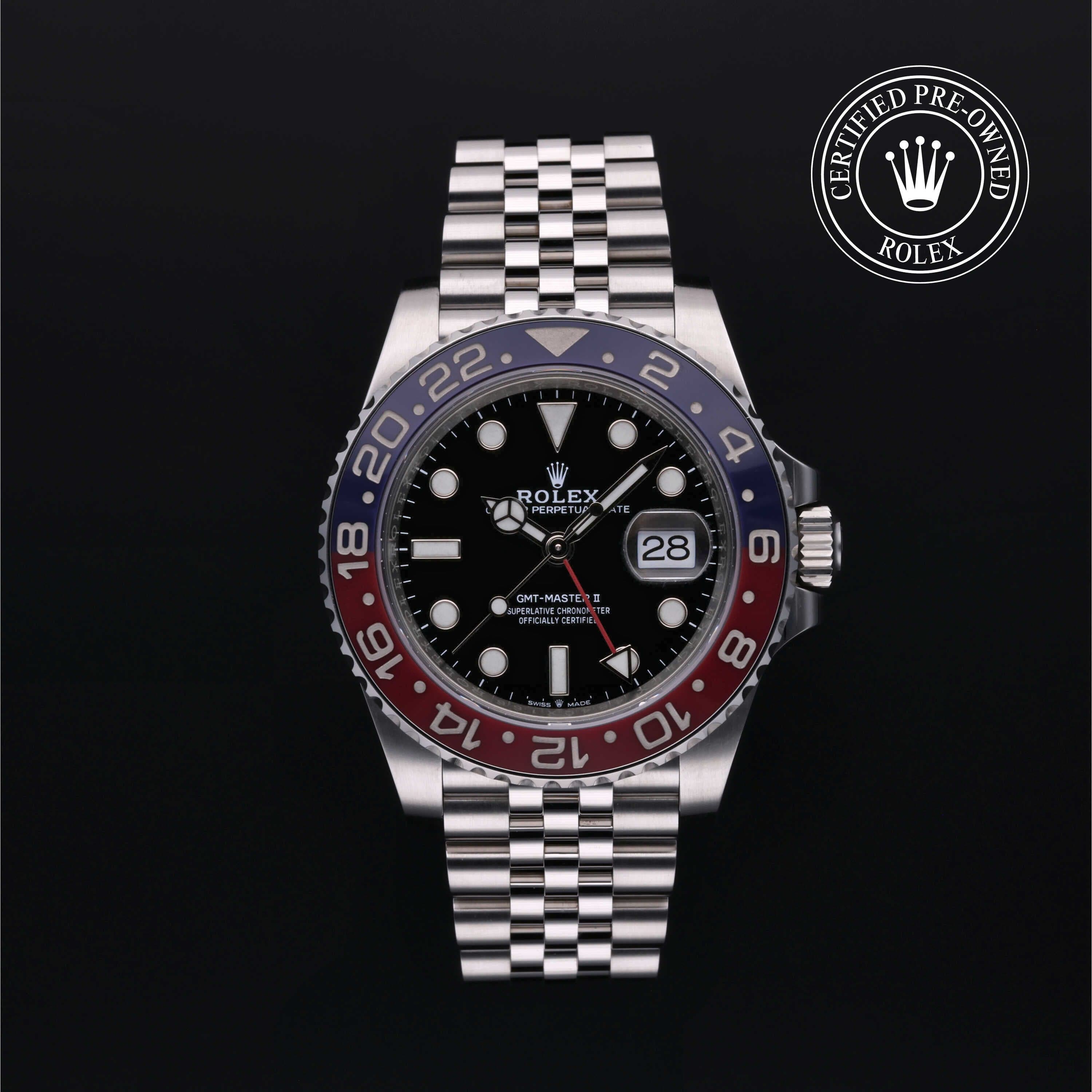 Rolex Certified Pre-Owned GMT Master II in Oyster, 40 mm, Stainless Steel 126710BLRO watch