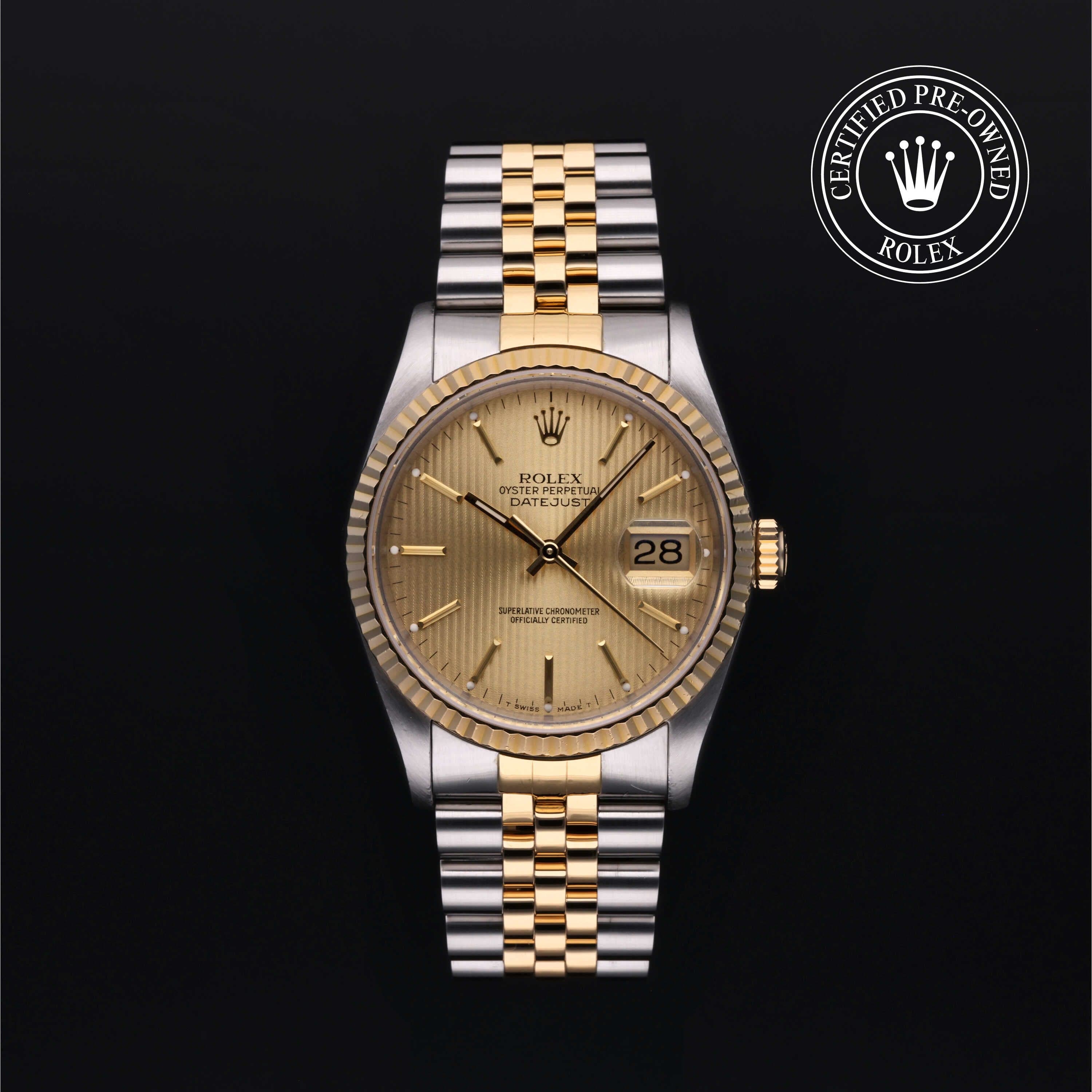 Rolex Certified Pre-Owned Datejust in Jubilee, 36 mm, Stainless steel and yellow gold 16233