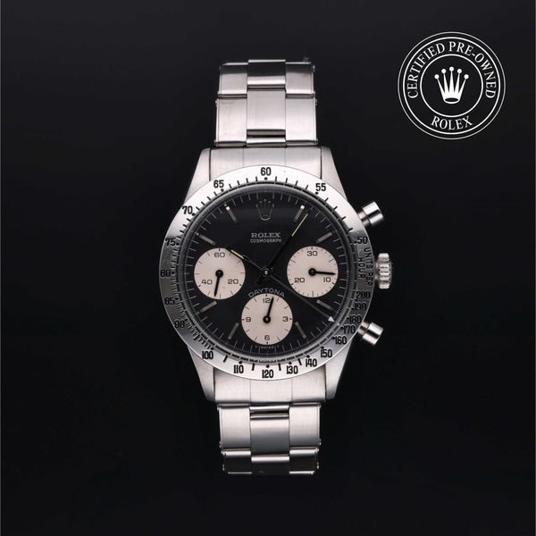Rolex Certified Pre-Owned Cosmograph Daytona in Oyster, 37 mm, Stainless Steel 6262/0 watch available at Long's Jewelers.