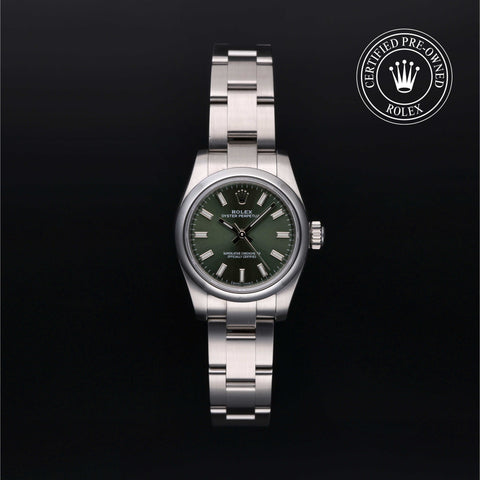 Rolex Certified Pre-Owned Oyster Perpetual in Oyster, 26 mm, Stainless Steel 176200 watch available at Long's Jewelers.