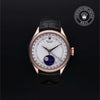 Rolex Certified Pre-Owned Cellini Moonphase in Leather, 39 mm, 18k rose gold 50535 watch available at Long's Jewelers.