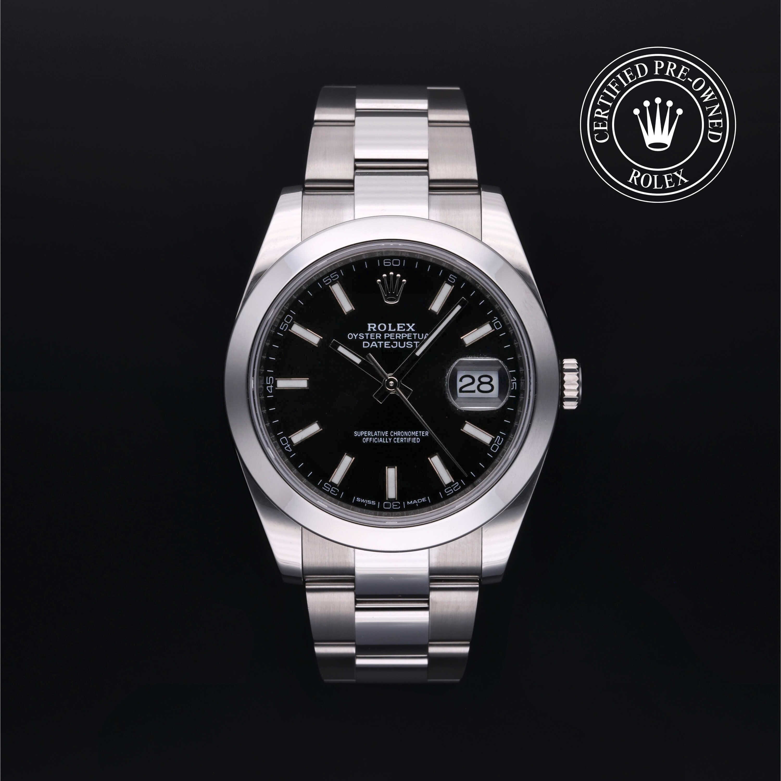 Rolex Certified Pre-Owned Datejust in Oyster, 41 mm, Stainless Steel 126300 watch available at Long's Jewelers.