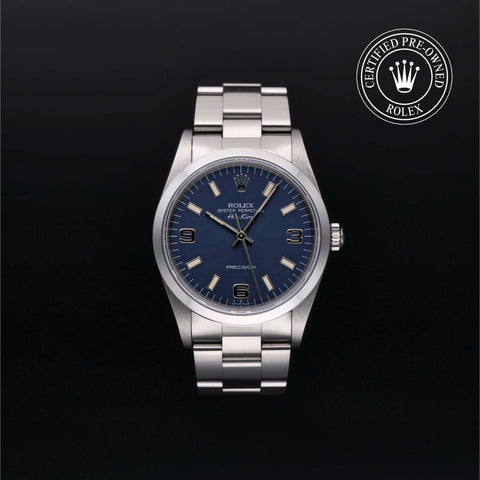 Rolex Certified Pre-Owned Air-King in Oyster, 34 mm, Stainless Steel 14000 watch available at Long's Jewelers.