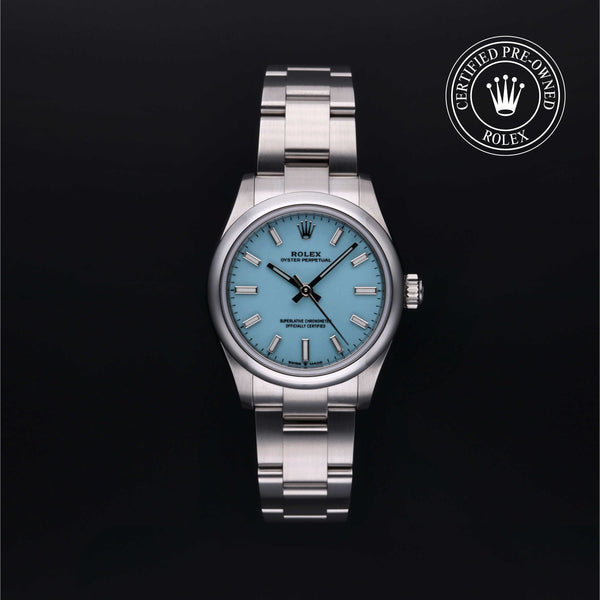 Rolex Certified Pre-Owned Oyster Perpetual in Oyster, 31 mm, Stainless Steel 277200 watch available at Long's Jewelers.