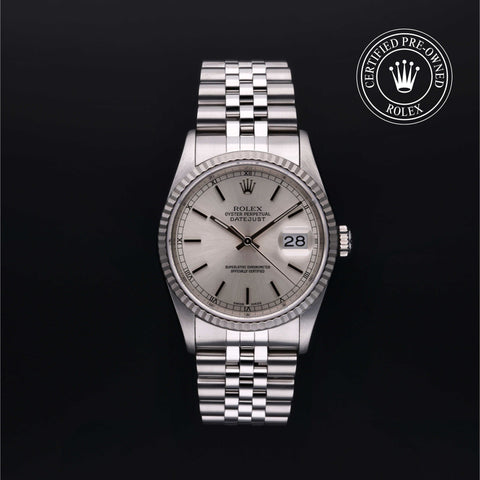Rolex Certified Pre-Owned Datejust in Jubilee, 36 mm, Stainless steel and white gold 16234 watch available at Long's Jewelers.