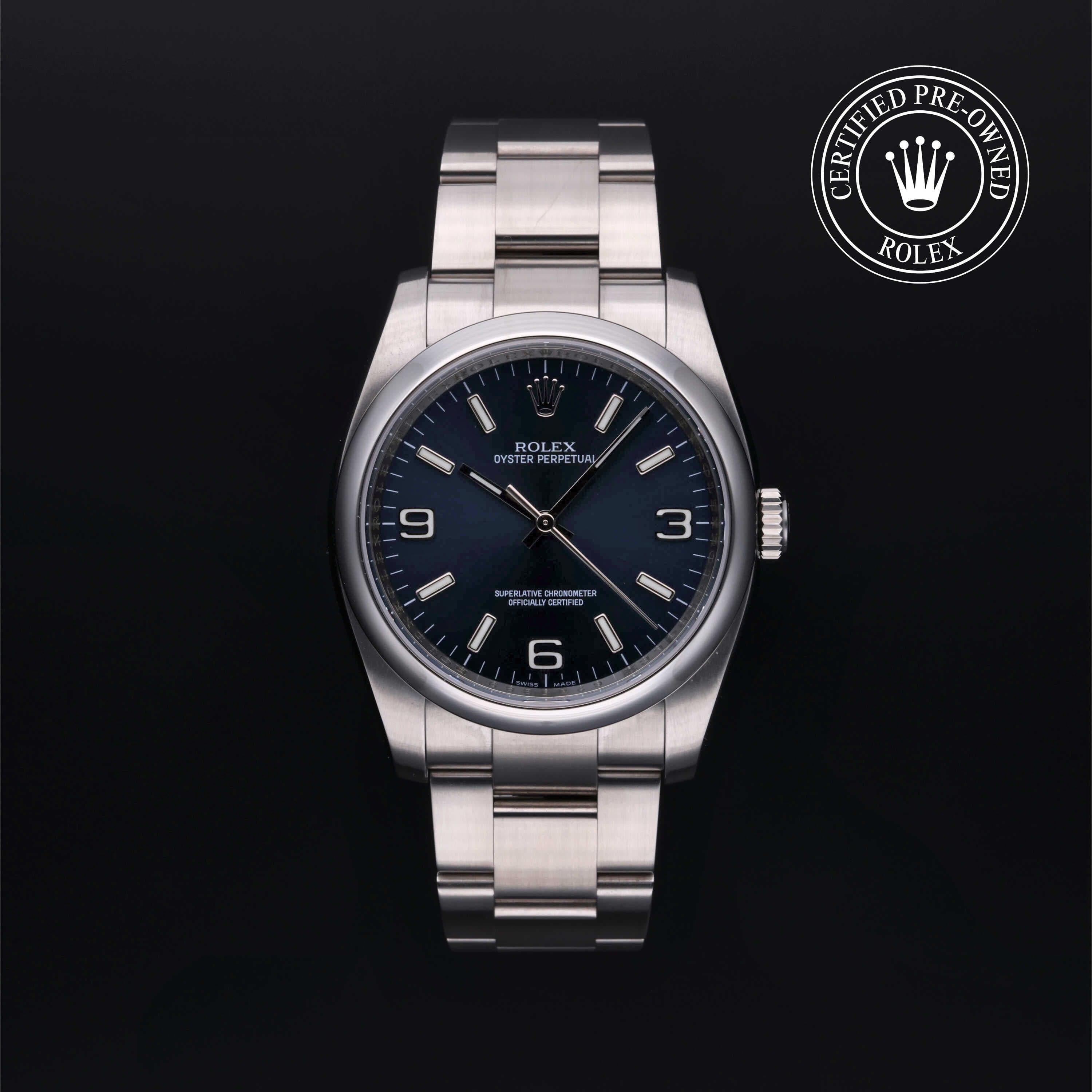 Rolex Certified Pre-Owned Oyster Perpetual in Oyster, 36 mm, Stainless Steel 116000 watch available at Long's Jewelers.