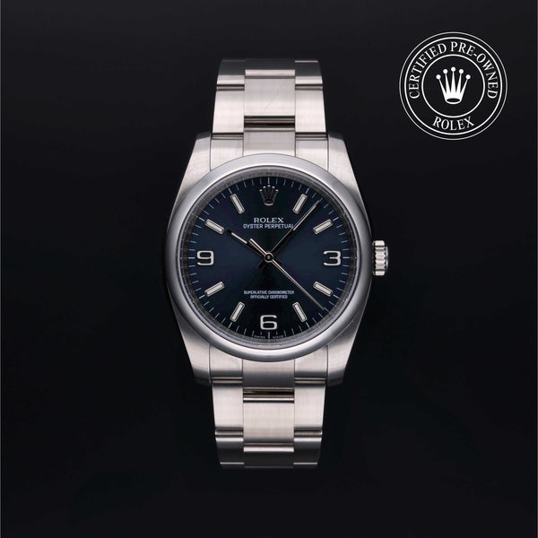 Rolex Certified Pre-Owned Oyster Perpetual in Oyster, 36 mm, Stainless Steel 116000 watch available at Long's Jewelers.