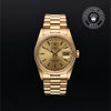 Rolex Certified Pre-Owned Day-Date in President, 36 mm, 18k yellow gold 18238 watch available at Long's Jewelers.