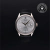 Rolex Certified Pre-Owned Cellini Date in Leather, 39 mm, 18k white gold 50519 watch available at Long's Jewelers.