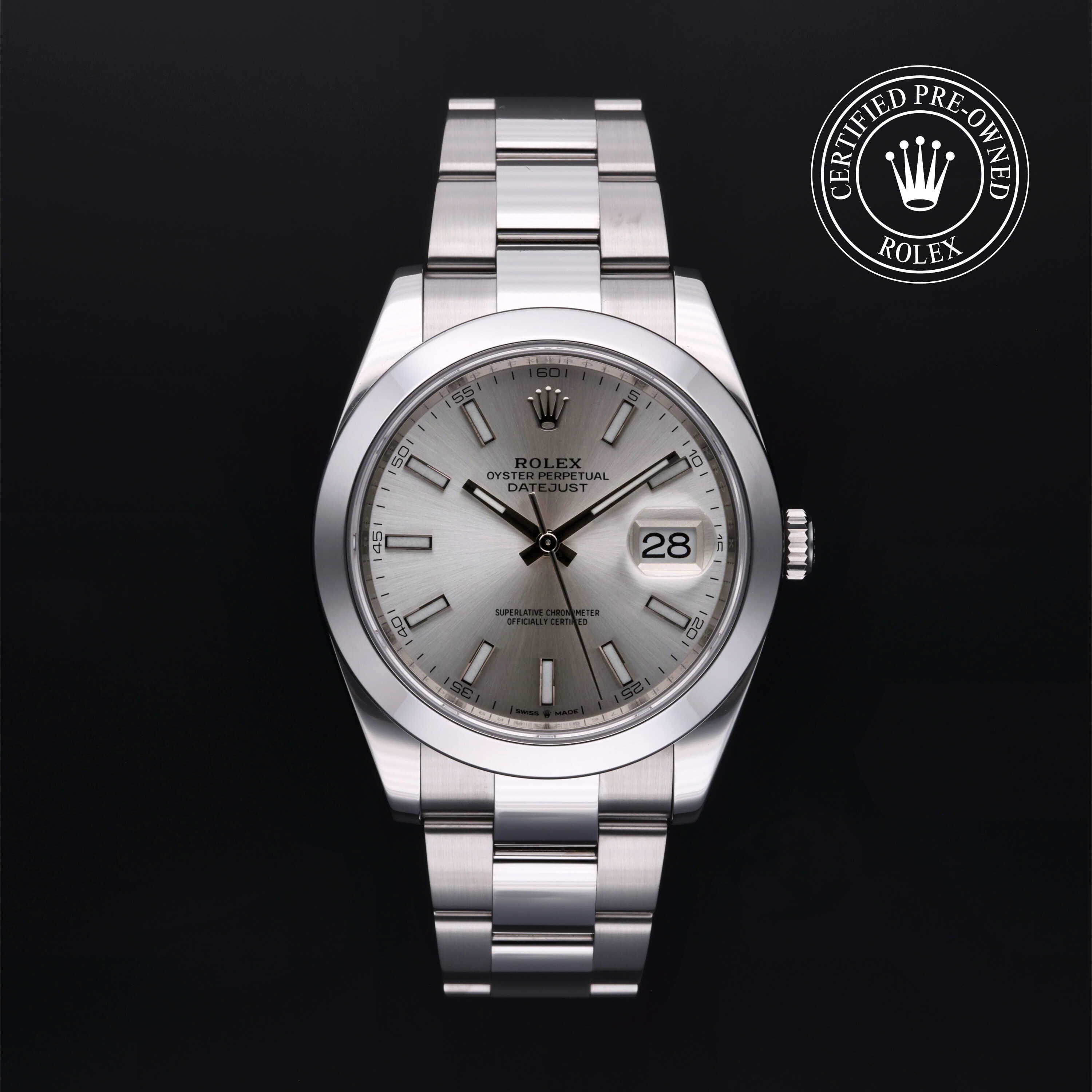 Rolex Certified Pre-Owned Datejust in Oyster, 41 mm, Stainless Steel 126300 watch available at Long's Jewelers.