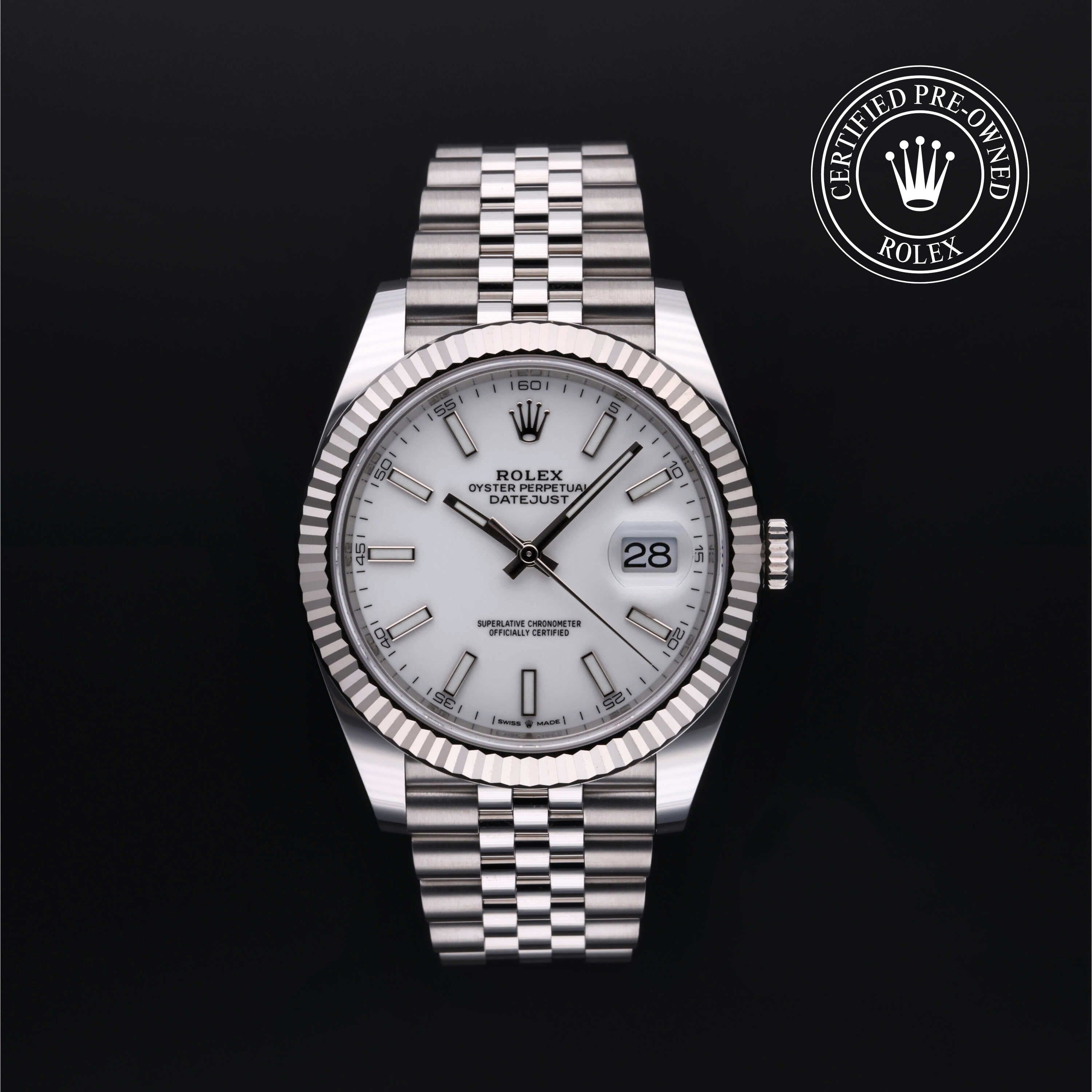Rolex Certified Pre-Owned Datejust in Jubilee, 41 mm, Stainless Steel and 18k white gold 126334 watch available at Long's Jewelers.