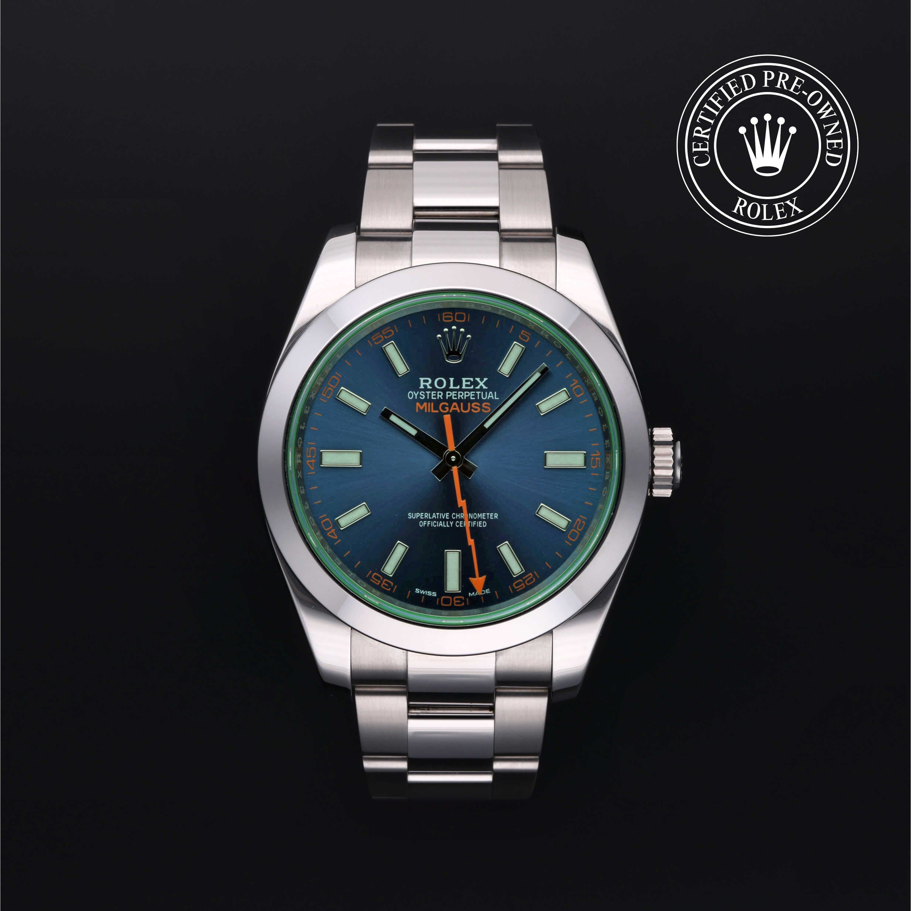 Rolex Certified Pre-Owned Oyster Perpetual in Oyster, 40 mm, Stainless Steel 116400GV watch available at Long's Jewelers.