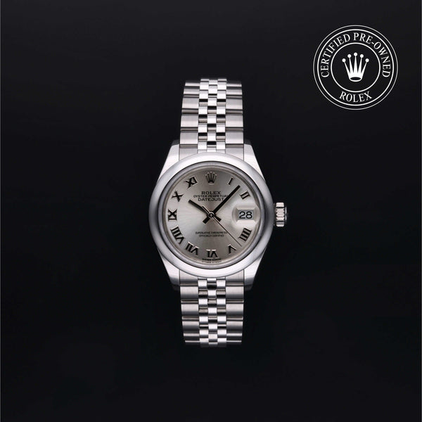 Rolex Certified Pre-Owned Lady-Datejust in 28 mm, Stainless Steel 279160 watch available at Long's Jewelers.