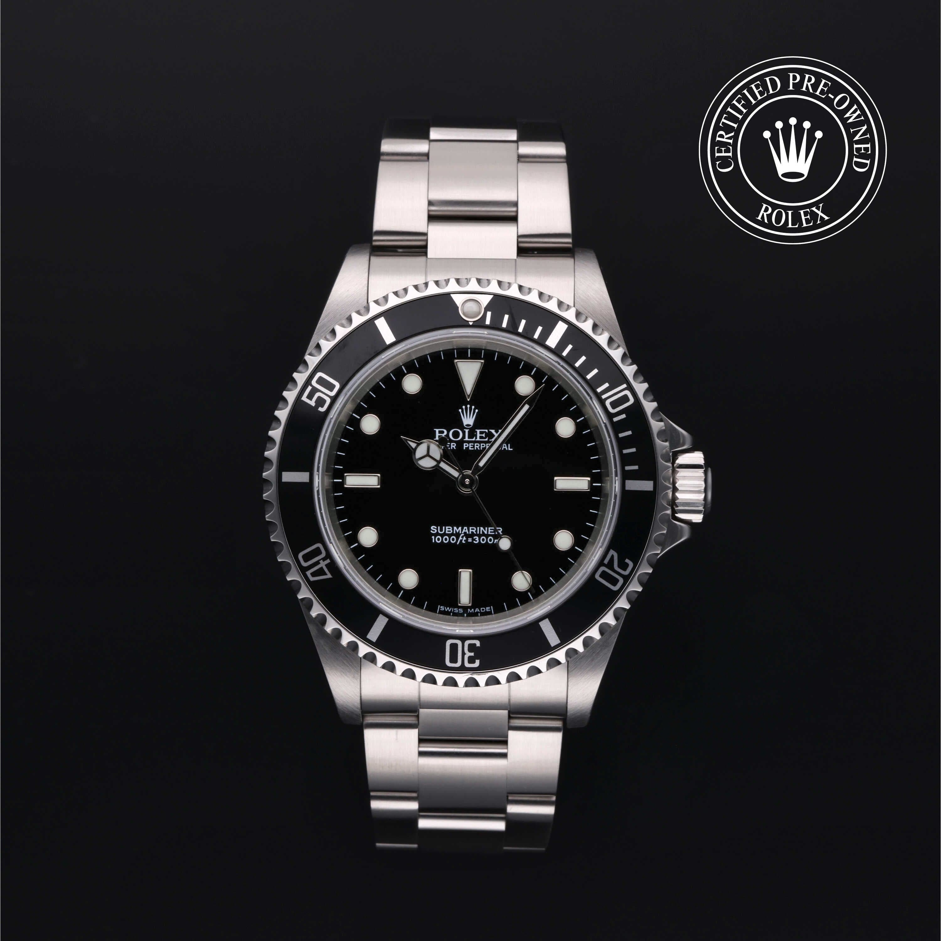 Rolex Certified Pre-Owned Submariner in Oyster, 40 mm, Stainless Steel 14060M watch available at Long's Jewelers.