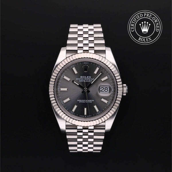 Rolex Certified Pre-Owned Datejust in Jubilee, 41 mm, Stainless Steel and 18k white gold 126334 watch available at Long's Jewelers.