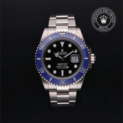 Rolex Certified Pre-Owned Submariner Date in Oyster, 41 mm, 18k white gold 126619LB watch available at Long's Jewelers.