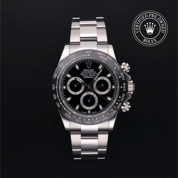 Rolex Certified Pre-Owned Cosmograph Daytona in Oyster, 40 mm, Stainless Steel 116500LN watch available at Long's Jewelers.