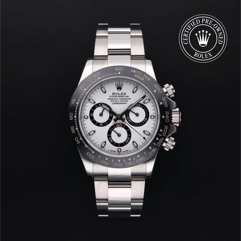 Rolex Certified Pre-Owned Cosmograph Daytona in Oyster, 40 mm, Stainless Steel 116500LN watch available at Long's Jewelers.