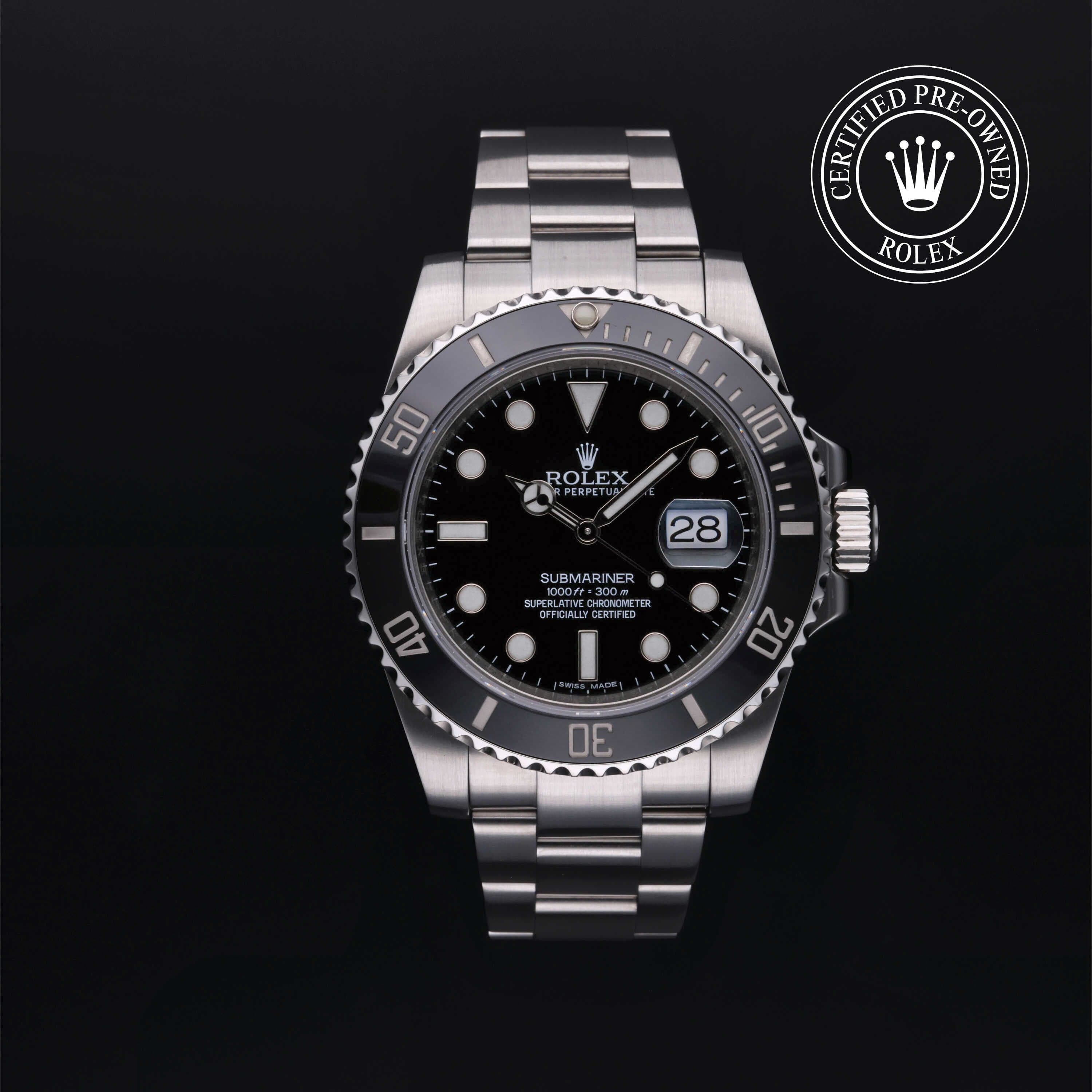 Rolex Certified Pre-Owned Submariner in Oyster, 40 mm, Stainless Steel 116610LN watch available at Long's Jewelers.