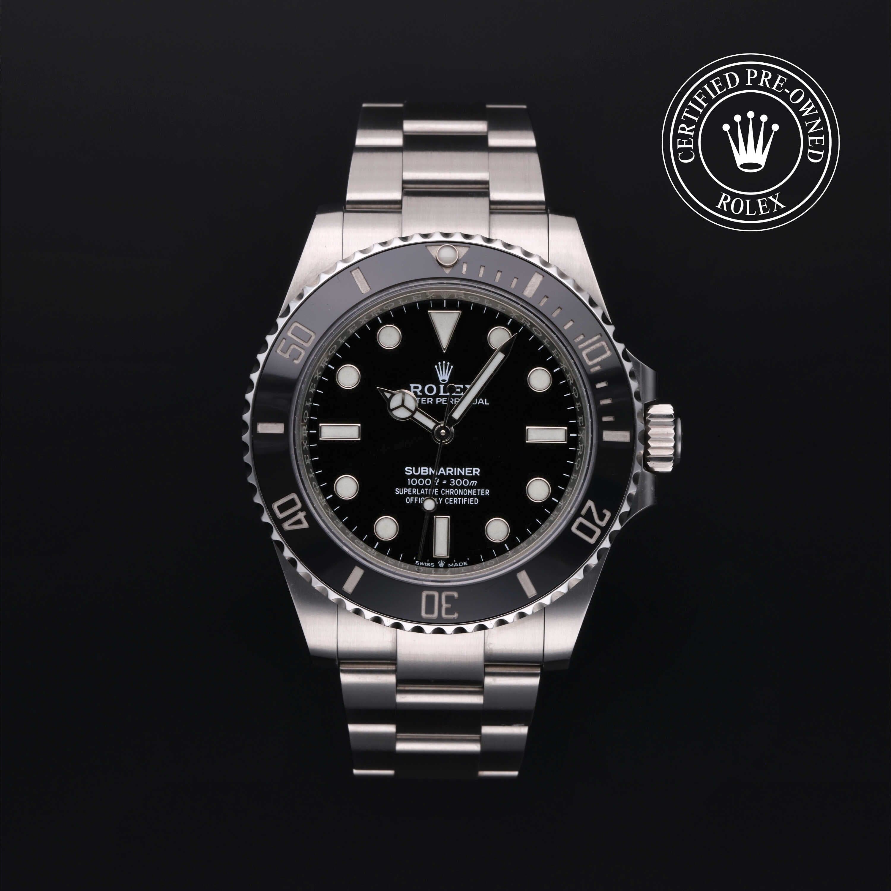 Rolex Certified Pre-Owned Submariner in Oyster, 41 mm, Stainless Steel 124060 watch available at Long's Jewelers.