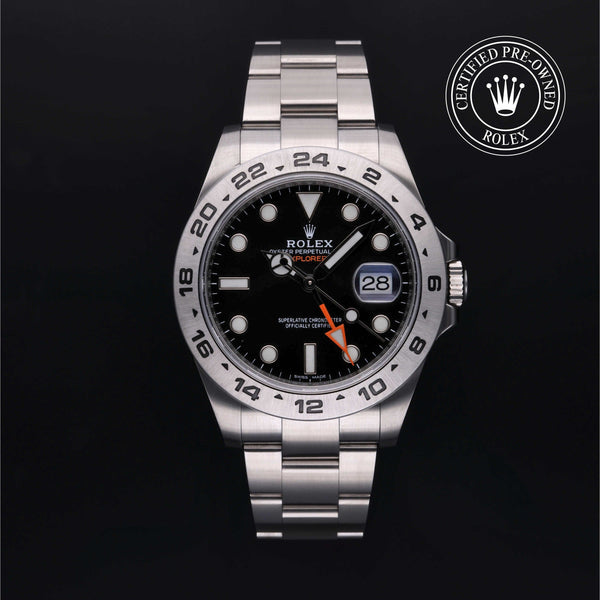 Rolex Certified Pre-Owned Explorer II in Oyster, 42 mm, Stainless Steel 216570 watch available at Long's Jewelers.