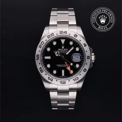 Rolex Certified Pre-Owned Explorer II in Oyster, 42 mm, Stainless Steel 216570 watch available at Long's Jewelers.