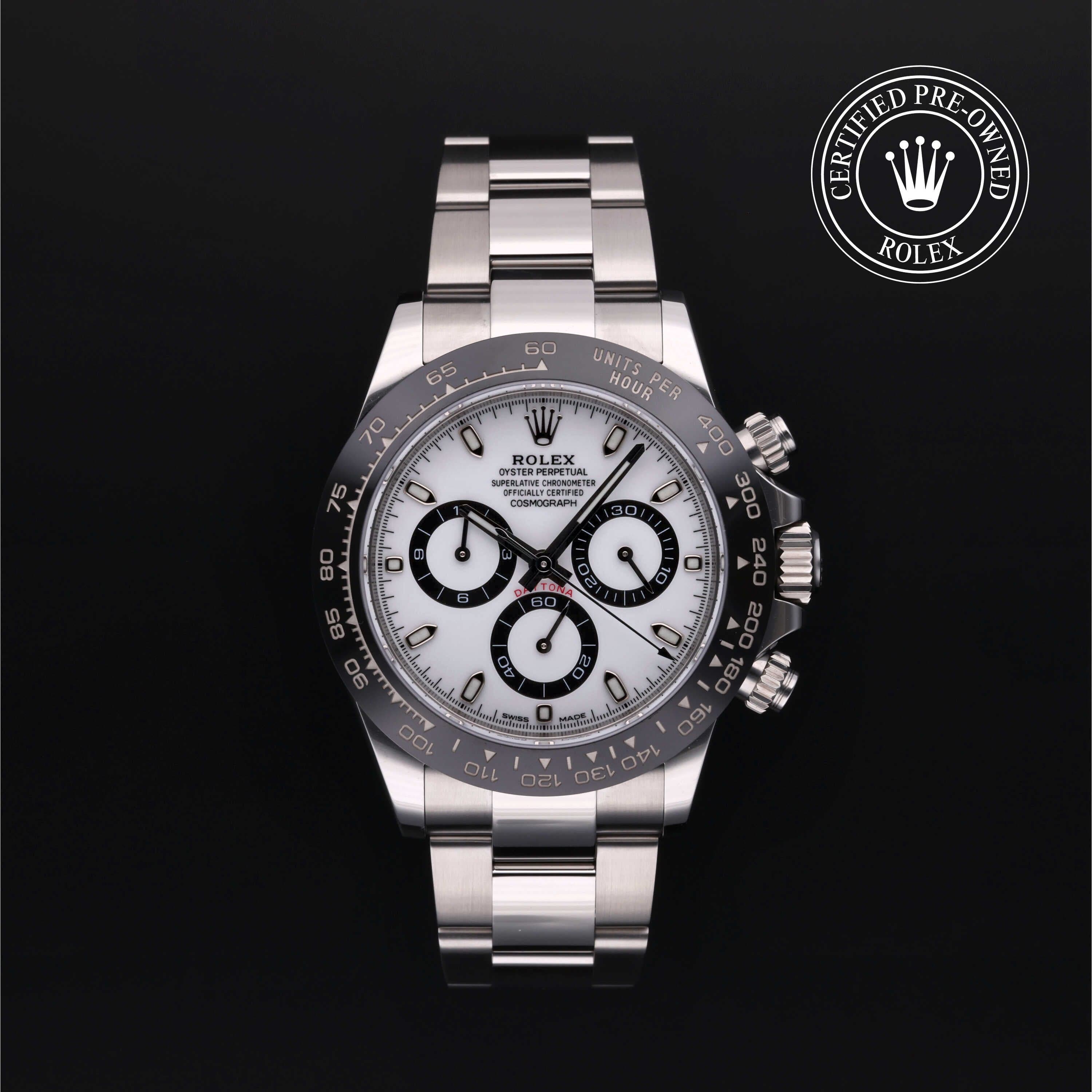 Rolex Certified Pre-Owned Cosmograph Daytona in Oyster, 40 mm, Stainless Steel 116500LN watch available at Long's Jewelers.
