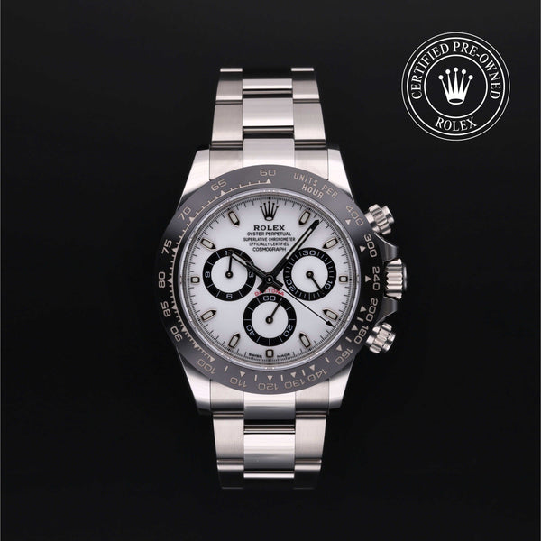 Rolex Certified Pre-Owned Cosmograph Daytona in Oyster, 40 mm, Stainless Steel 116500LN watch available at Long's Jewelers.