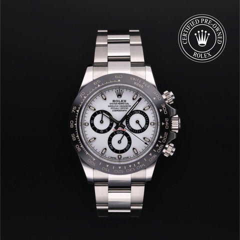 Rolex Certified Pre-Owned Cosmograph Daytona in Oyster, 40 mm, Stainless Steel 116500LN watch available at Long's Jewelers.