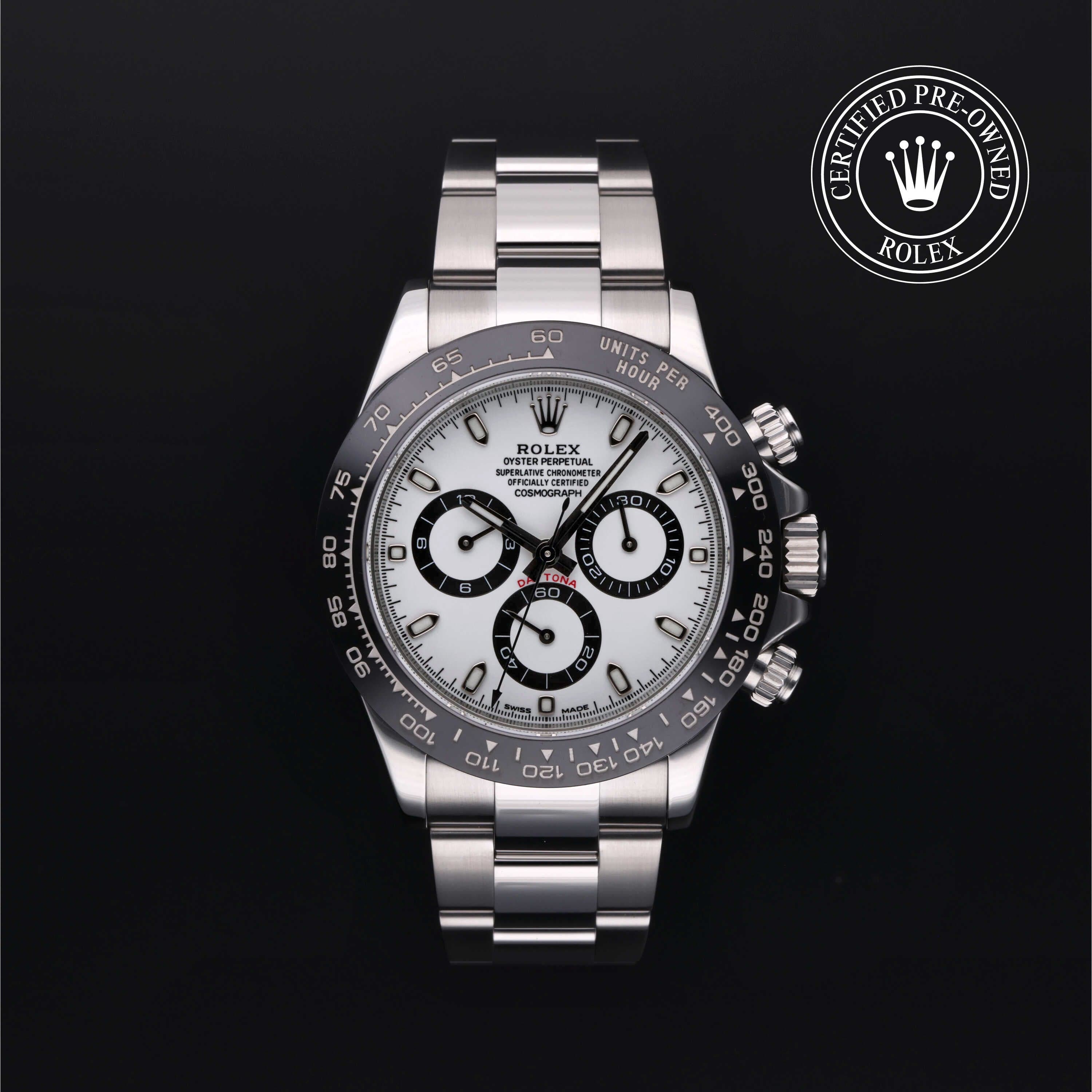 Rolex Certified Pre-Owned Cosmograph Daytona in Oyster, 40 mm, Stainless Steel 116500LN watch available at Long's Jewelers.