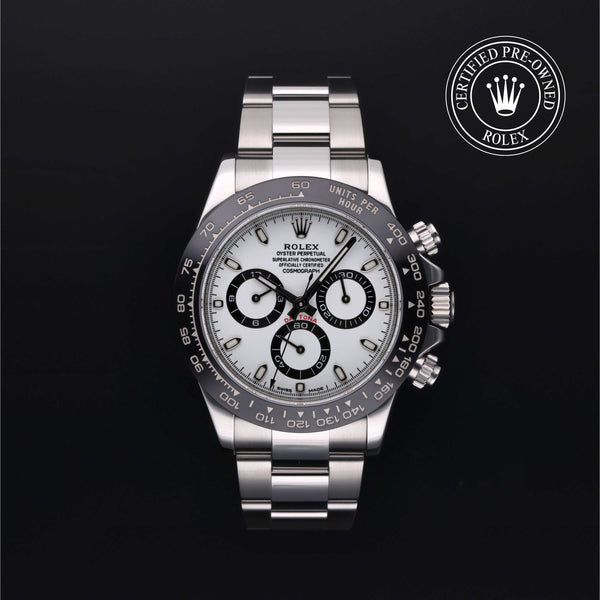 Rolex Certified Pre-Owned Cosmograph Daytona in Oyster, 40 mm, Stainless Steel 116500LN watch available at Long's Jewelers.
