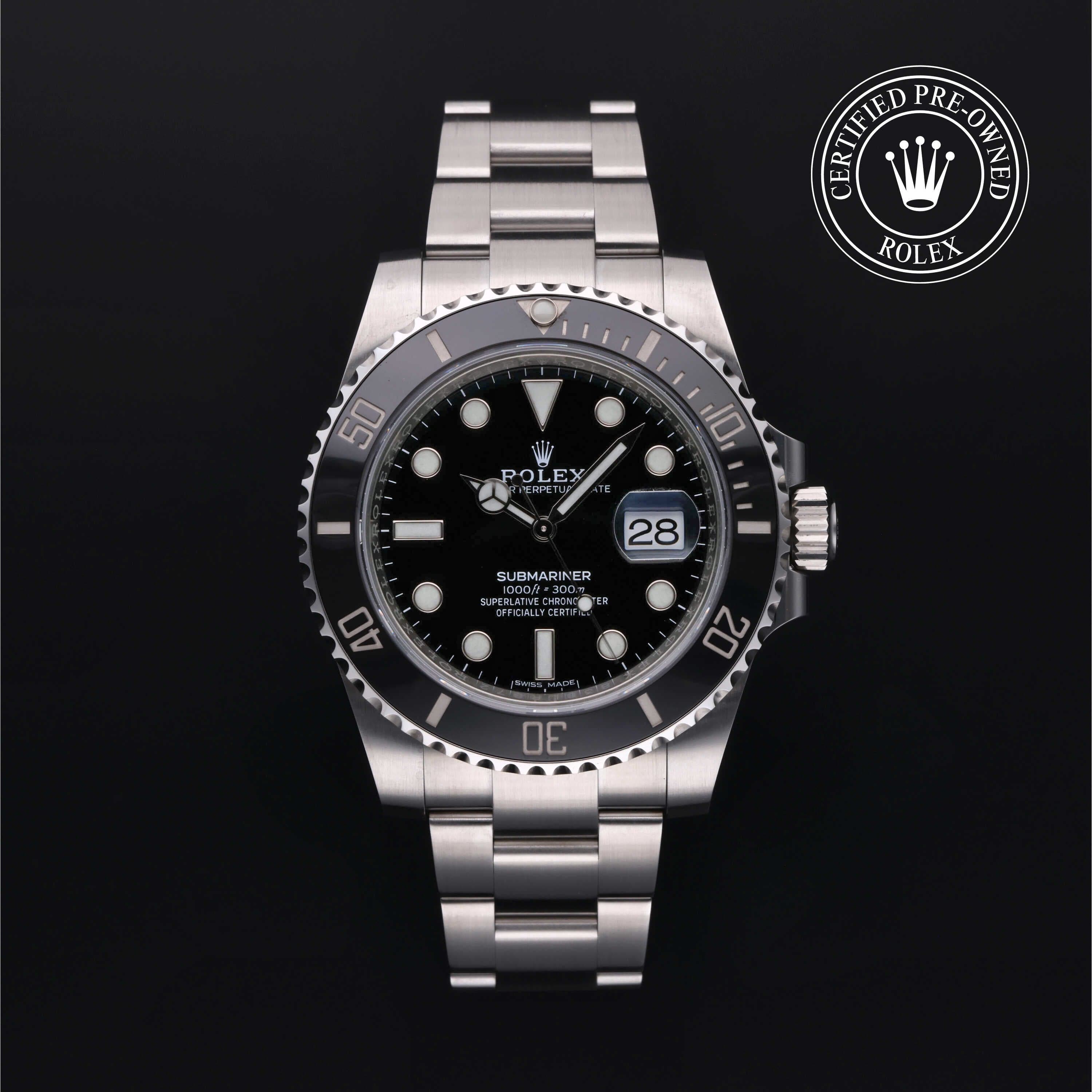 Rolex Certified Pre-Owned Submariner in Oyster, 40 mm, Stainless Steel 116610LN watch available at Long's Jewelers.