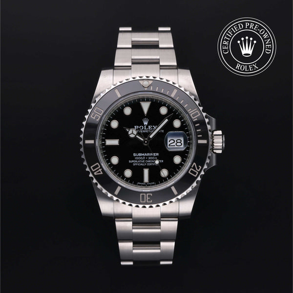 Rolex Certified Pre-Owned Submariner in Oyster, 40 mm, Stainless Steel 116610LN watch available at Long's Jewelers.