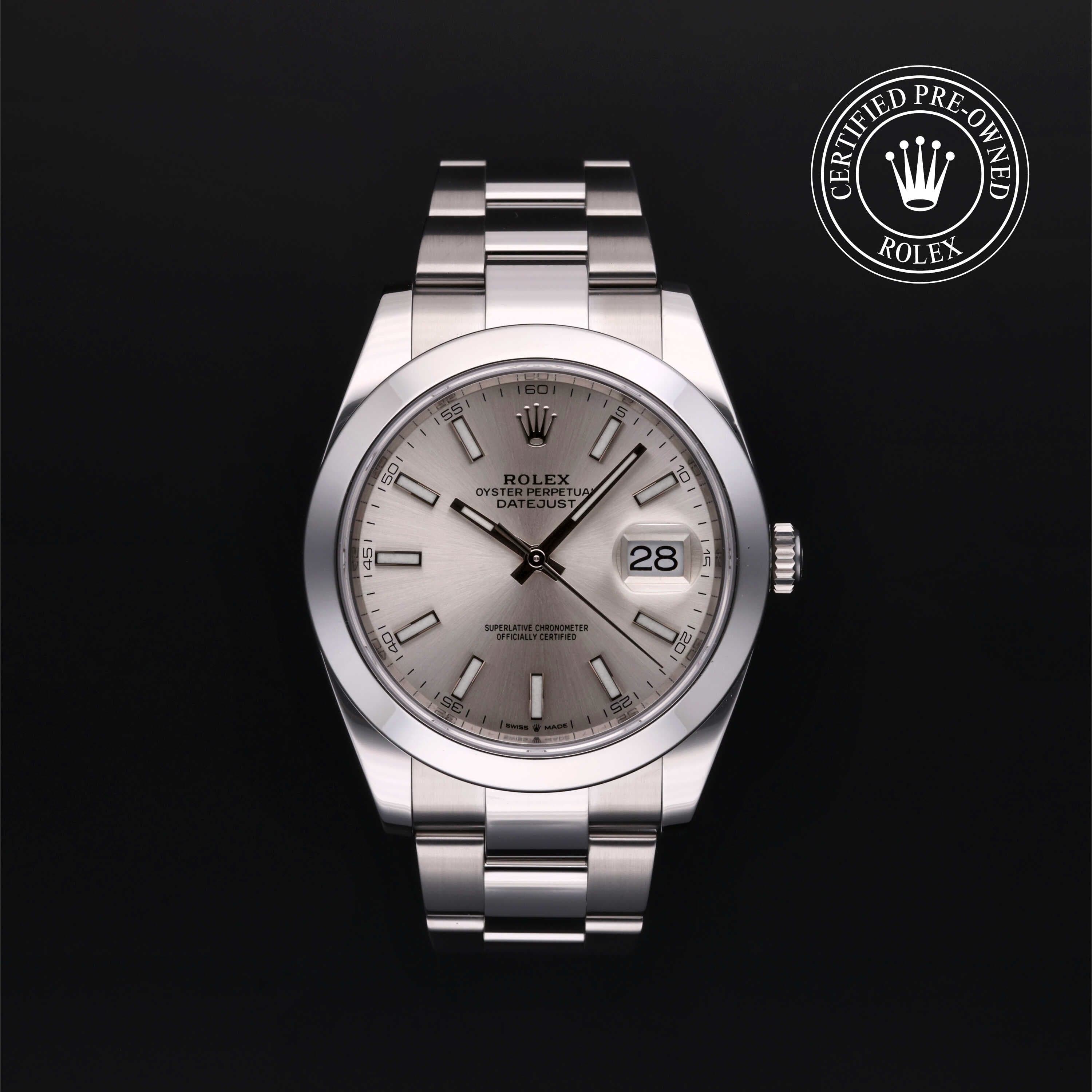 Rolex Certified Pre-Owned Datejust in Oyster, 41 mm, Stainless Steel 126300 watch available at Long's Jewelers.