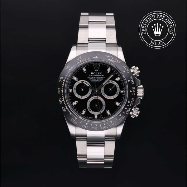 Rolex Certified Pre-Owned Cosmograph Daytona in Oyster, 40 mm, Stainless Steel 116500LN watch available at Long's Jewelers.