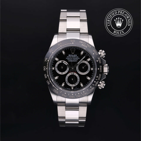 Rolex Certified Pre-Owned Cosmograph Daytona in Oyster, 40 mm, Stainless Steel 116500LN watch available at Long's Jewelers.