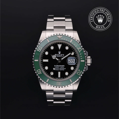 Rolex Certified Pre-Owned Submariner in Oyster, 41 mm, Stainless Steel 126610LV watch available at Long's Jewelers.