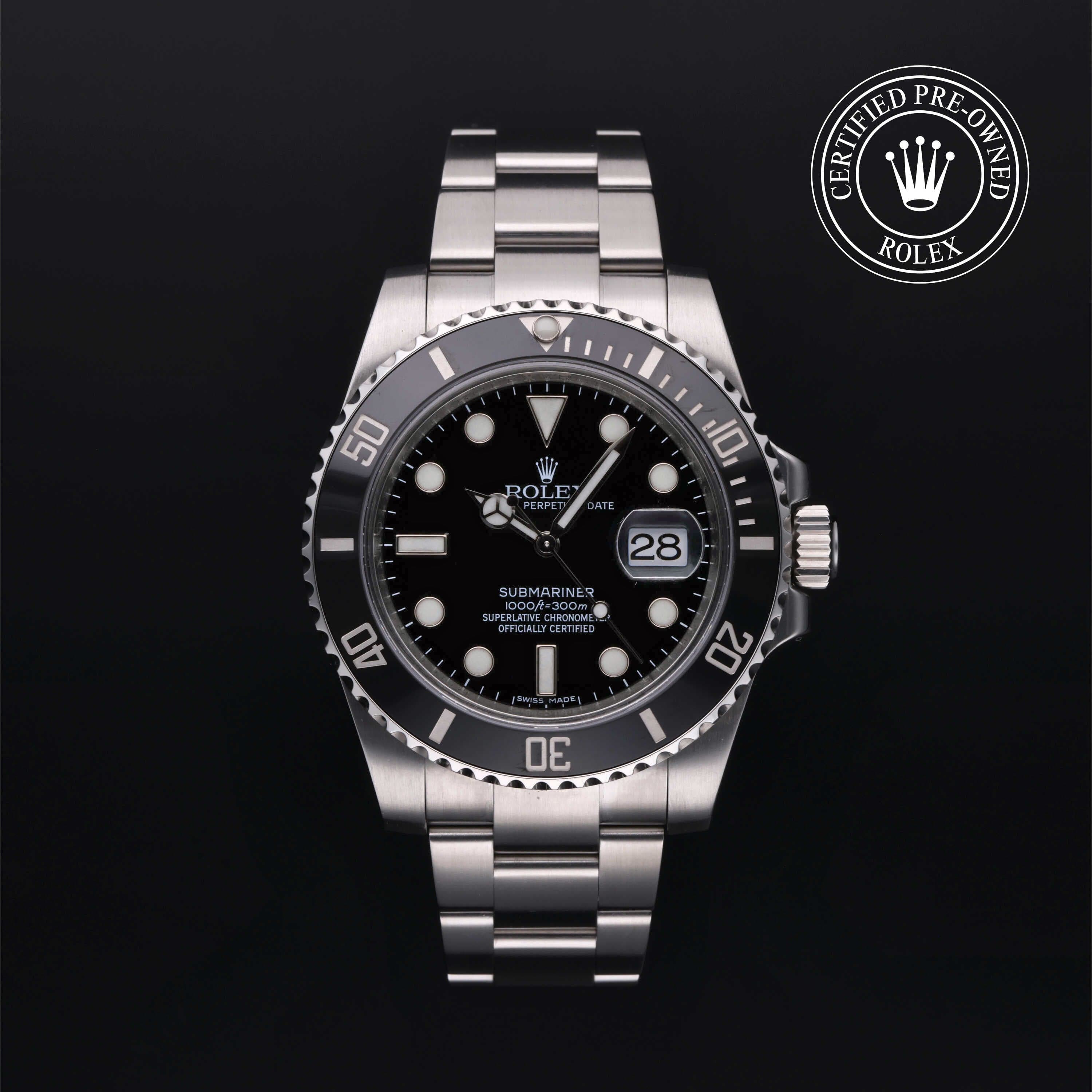 Rolex Certified Pre-Owned Submariner Date in Oyster, 40 mm, Stainless Steel 116610LN watch available at Long's Jewelers.