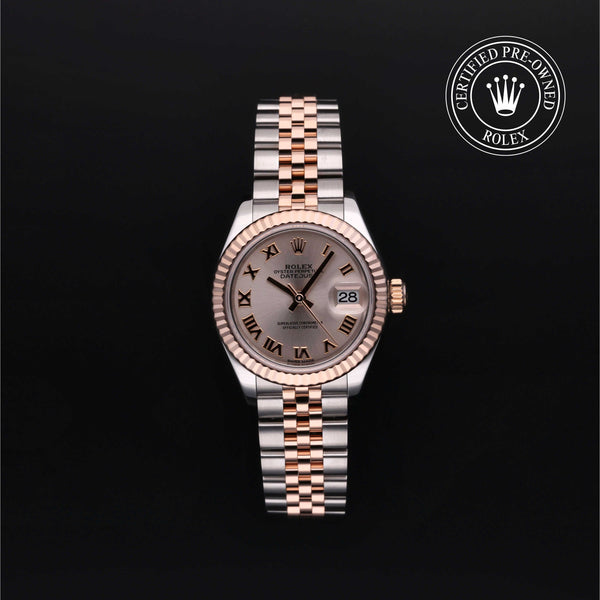 Rolex Certified Pre-Owned Lady-Datejust in 28 mm, Stainless Steel and rose gold 279171 watch available at Long's Jewelers.
