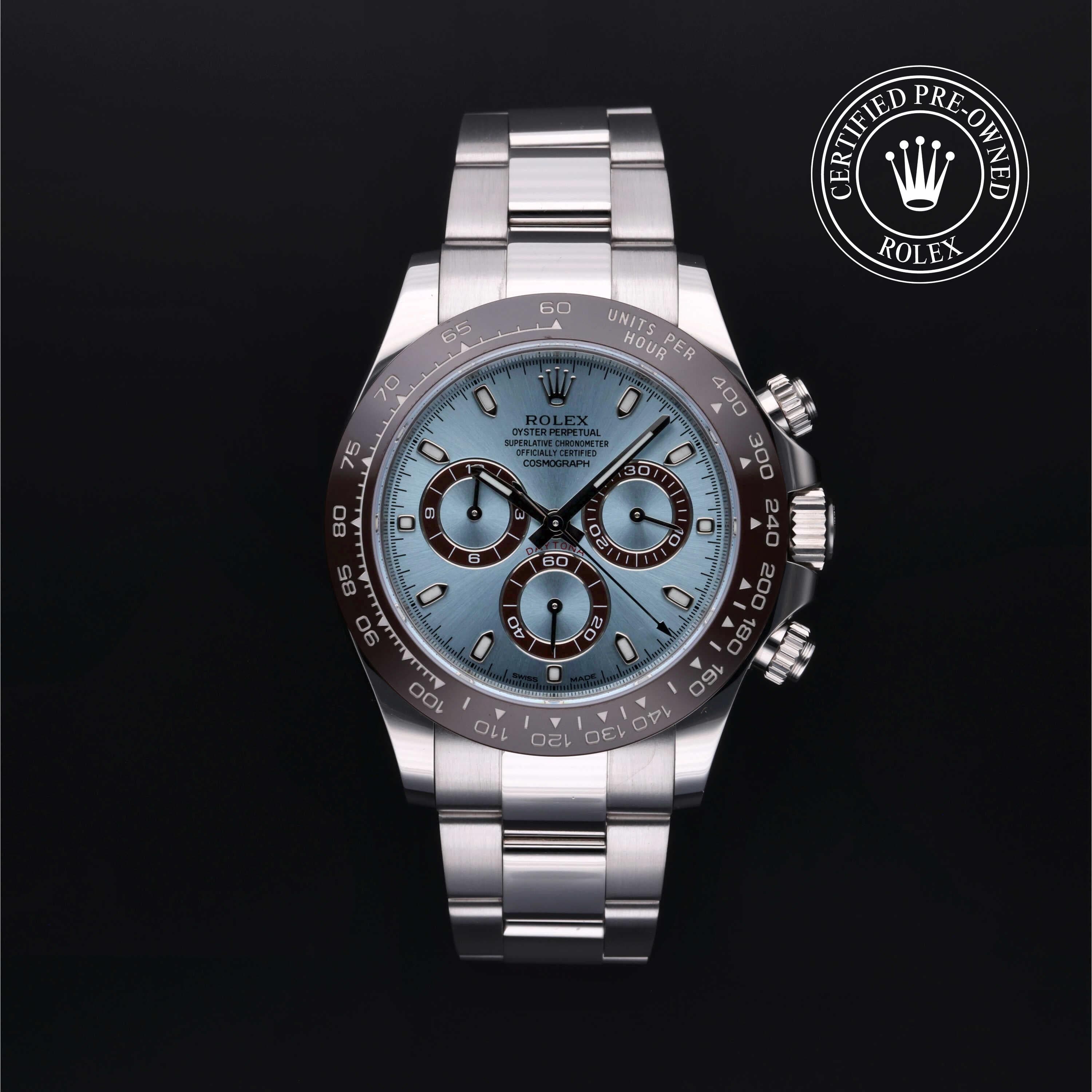 Rolex Certified Pre-Owned Cosmograph Daytona in Oyster, 40 mm, Platinum 116506 watch available at Long's Jewelers.