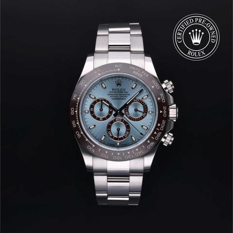 Rolex Certified Pre-Owned Cosmograph Daytona in Oyster, 40 mm, Platinum 116506 watch available at Long's Jewelers.