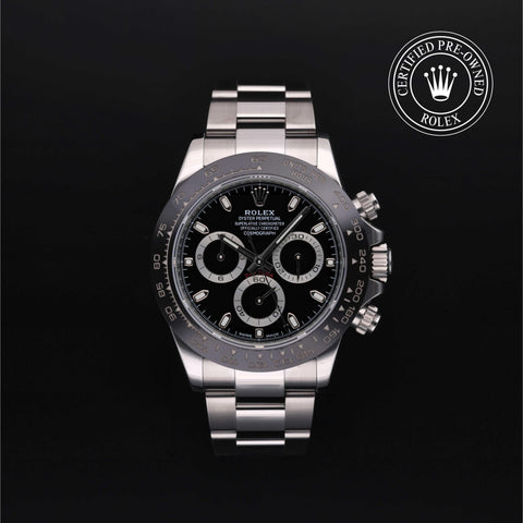 Rolex Certified Pre-Owned Cosmograph Daytona in Oyster, 40 mm, Stainless Steel 116500LN watch available at Long's Jewelers.